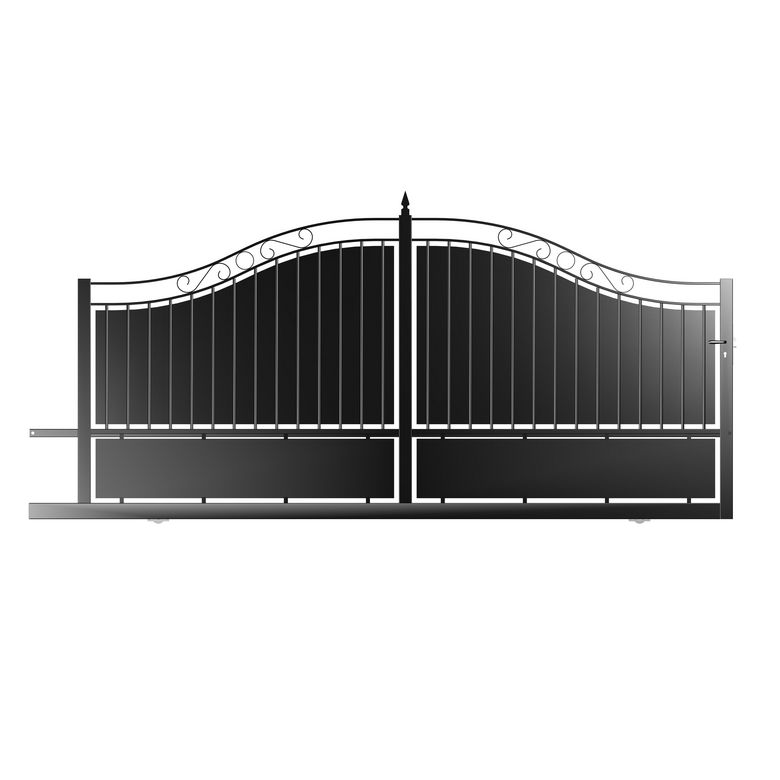 Portail coulissant THALIE plein acier galvanisé noir RAL 9005 H.206 x l.400 G Main Image