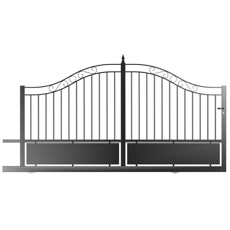 Portail coulissant THALIE semi ajouré acier galvanisé noir 9005 H.206 x l.350 G Main Image