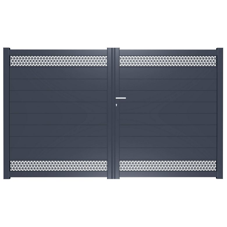 Portail battant VAHINA aluminium H.181 x l.300 gris anthracite RAL 7016 Main Image