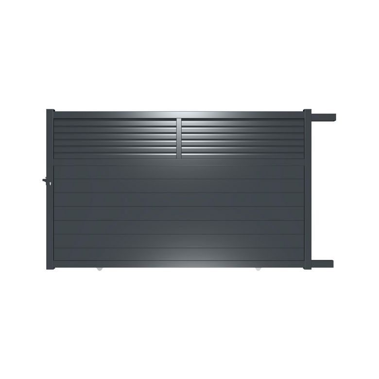 Portail coulissant aluminium VALMY gris anthracite H.182 x l.300 droite Main Image
