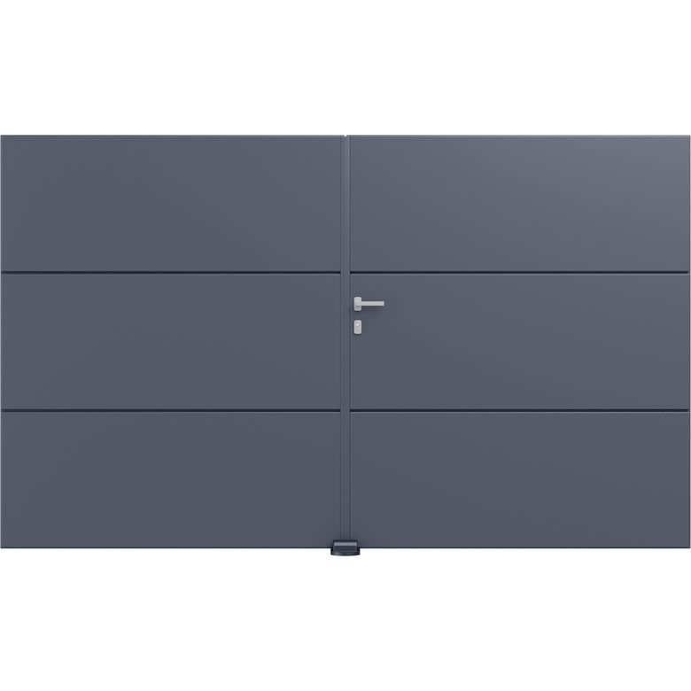 Portail bat VINICIUS aluminium H.180 x l.300 droite gris anthracite RAL 7016 LDD Main Image
