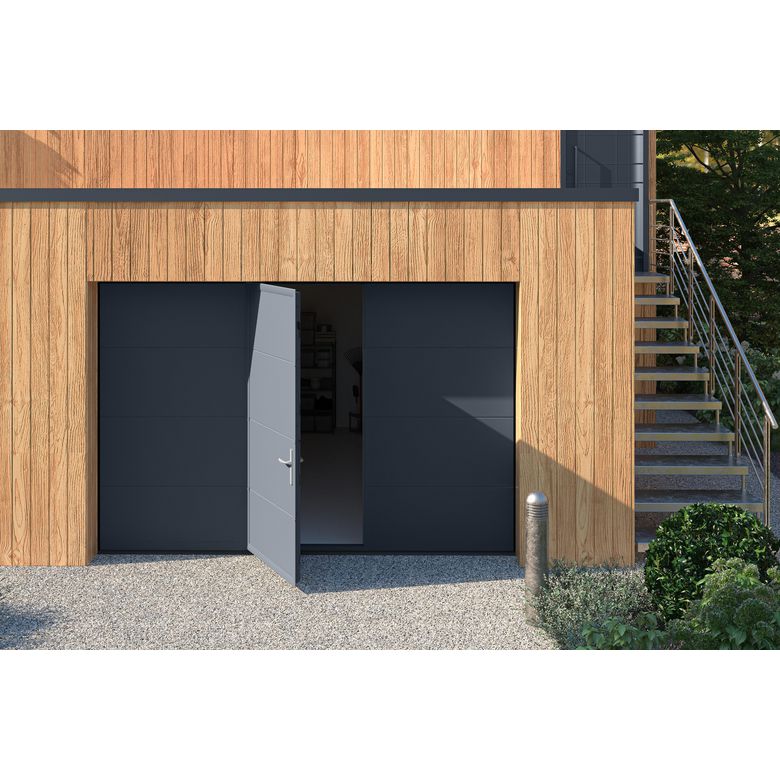 Porte de garage Antonin sectionnelle motorisée SOMFY - Lapeyre