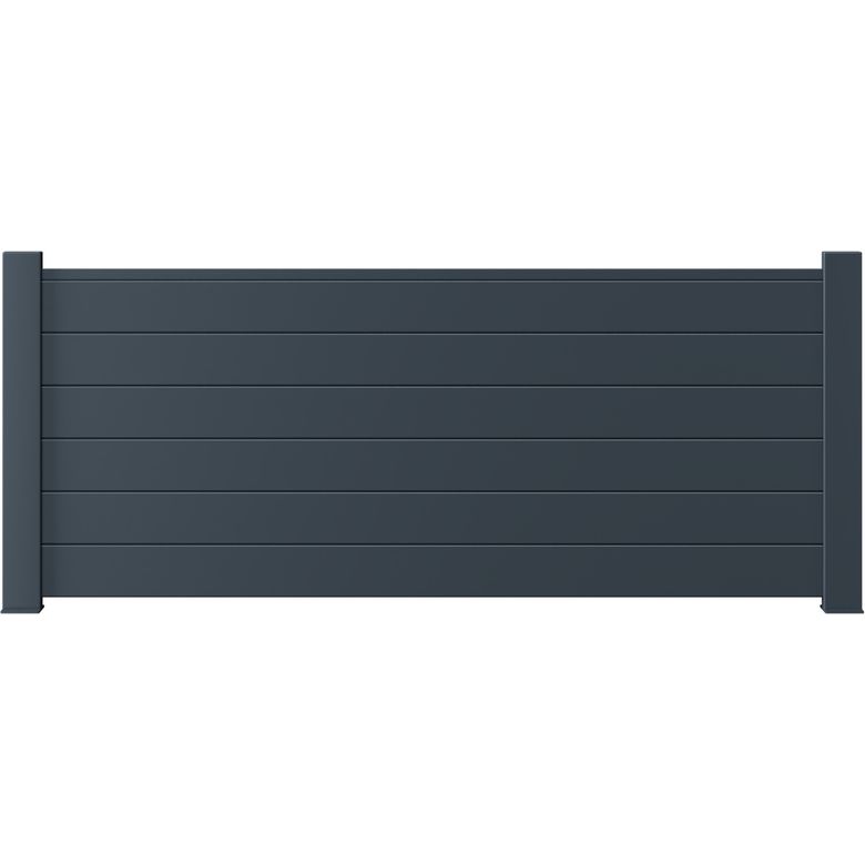Pack 3 lames pleines 100mm alu pour clôture VALEDA gris anthracite RAL 7016 Main Image