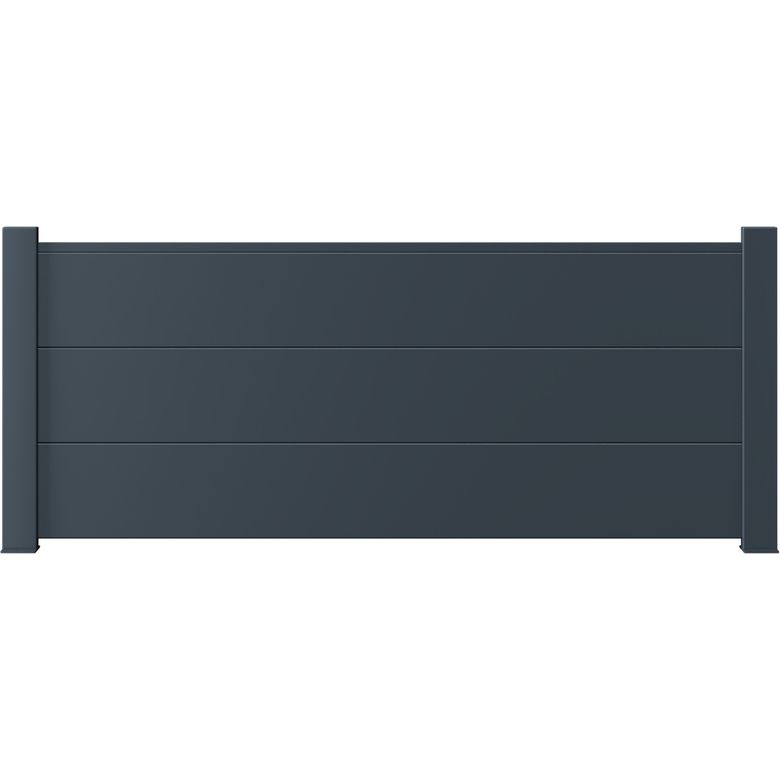 Pack 3 lames pleines 200 mm alu pour clôture VALEDA gris anthracite RAL 7016 Main Image