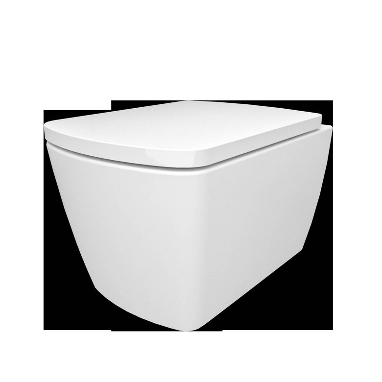 Cuvette WC suspendue ISA sans bride + abattant frein de chute Main Image