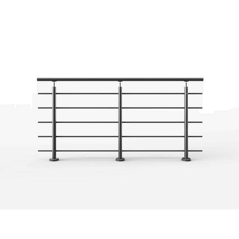 Balustrade Lisséo en aluminium fixation à plat