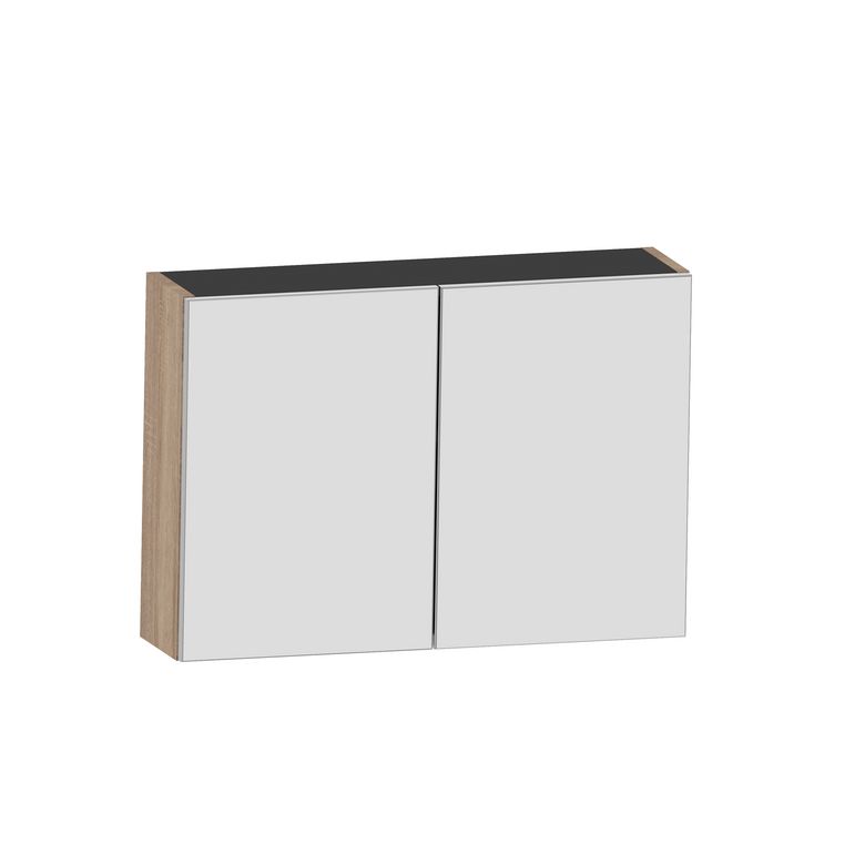 Armoire de toilette INFINY bois clair 2 portes miroir L.80 Main Image
