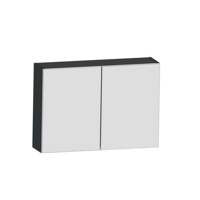 Armoire de toilette 80 cm 2 portes miroir INFINY