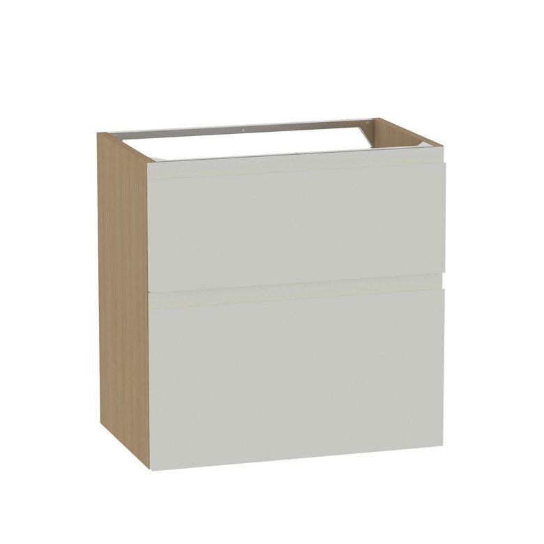 Meuble sous-vasque gain de place 60 cm 2 tiroirs prise de main intégrée  PHOENIX - Lapeyre