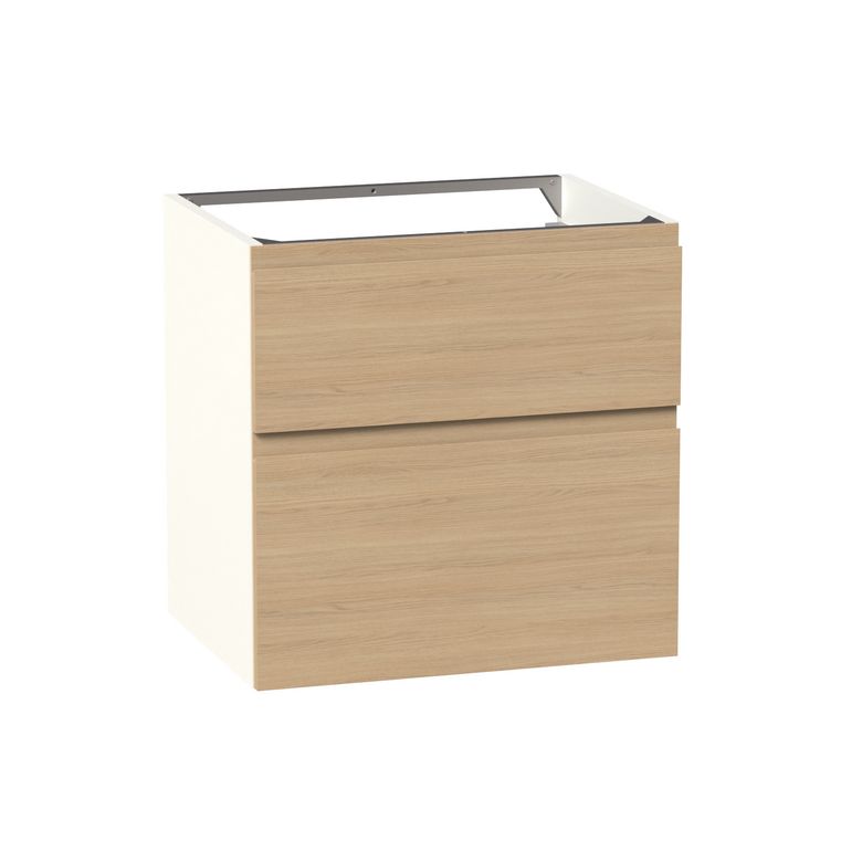 Meuble sous-vasque 60 cm avec 2 tiroirs - Prise main intégrée PHOENIX