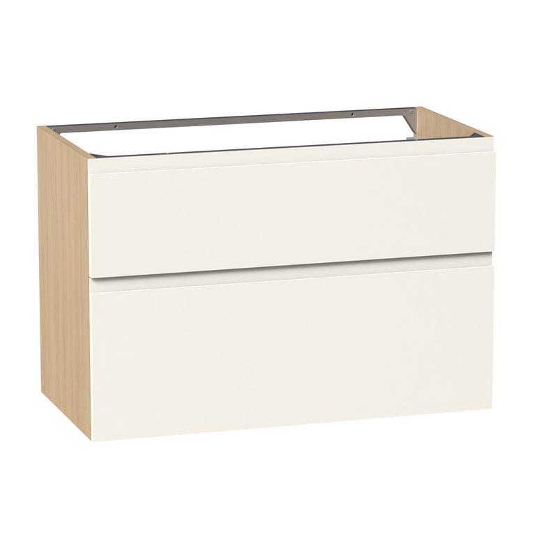 Meuble sous-vasque 90 cm avec 2 tiroirs - Prise main intégrée PHOENIX