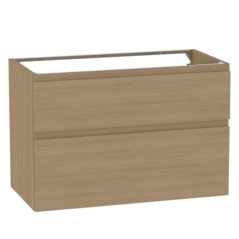Meuble sous-vasque 90 cm avec 2 tiroirs - Prise main intégrée PHOENIX