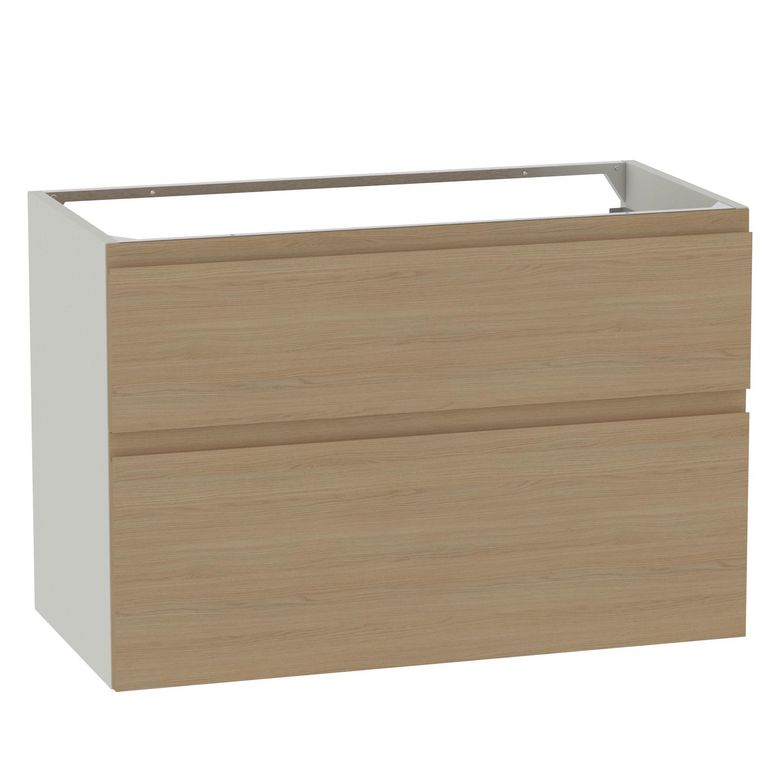 Sous-vasque PHOENIX prise de main bois-blanc 2 tiroirs L90 H60 P46 Main Image