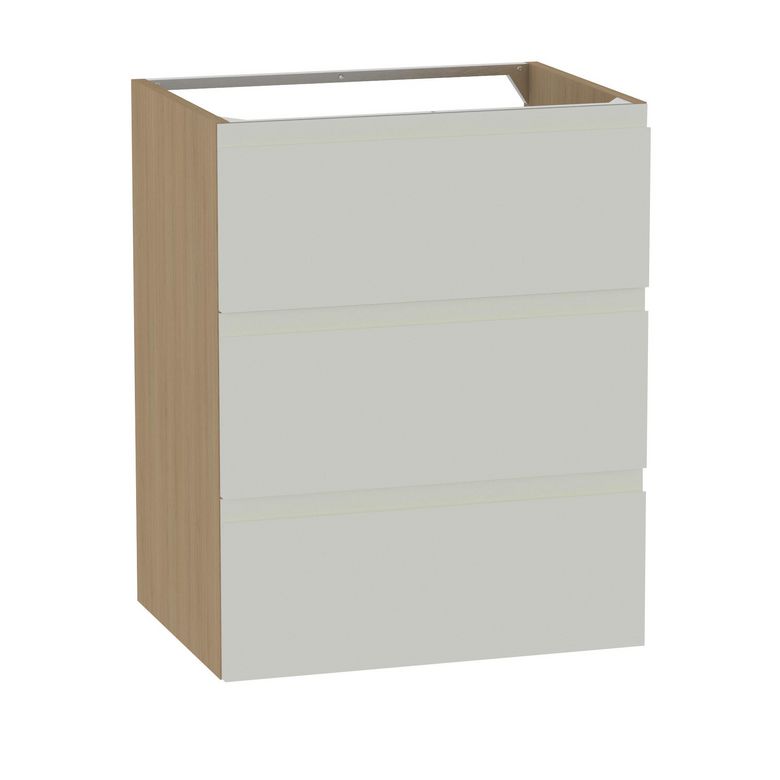 Meuble sous-vasque 60 cm avec 3 tiroirs - Prise main intégrée PHOENIX