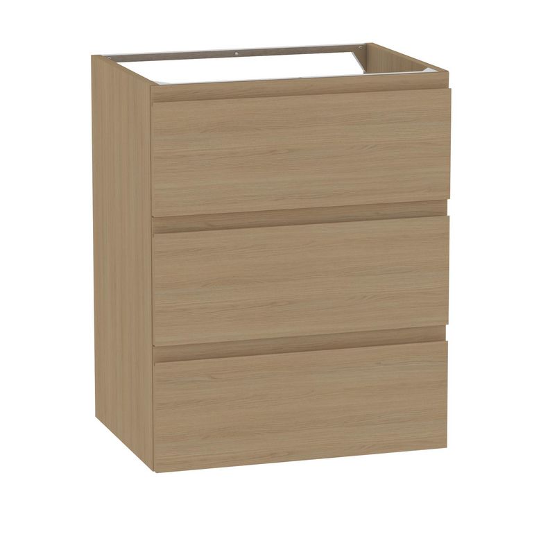 Meuble sous-vasque 60 cm avec 3 tiroirs - Prise main intégrée PHOENIX