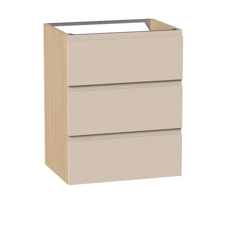 Meuble sous-vasque 60 cm avec 3 tiroirs - Prise main intégrée PHOENIX