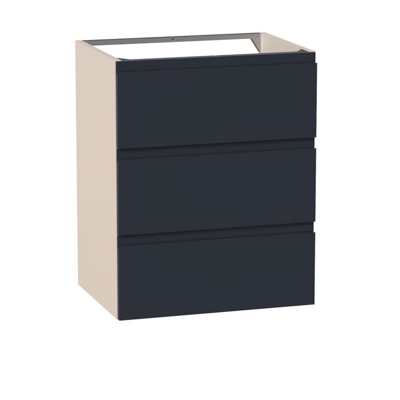 Meuble sous-vasque 60 cm avec 3 tiroirs - Prise main intégrée PHOENIX