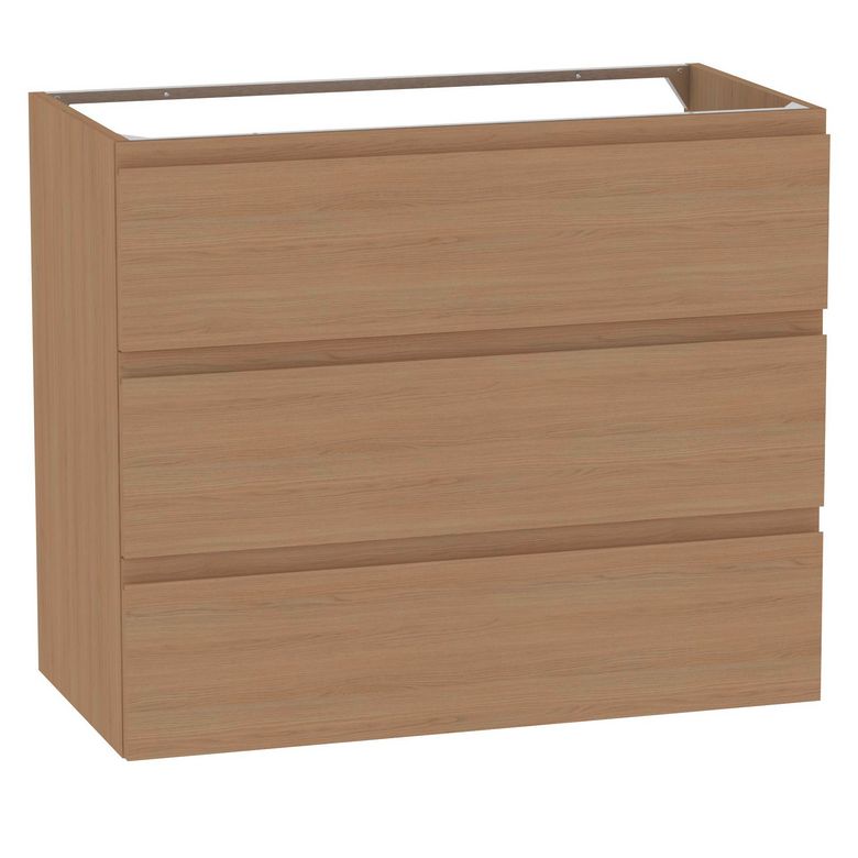 Meuble sous-vasque 90 cm avec 3 tiroirs - Prise main intégrée PHOENIX