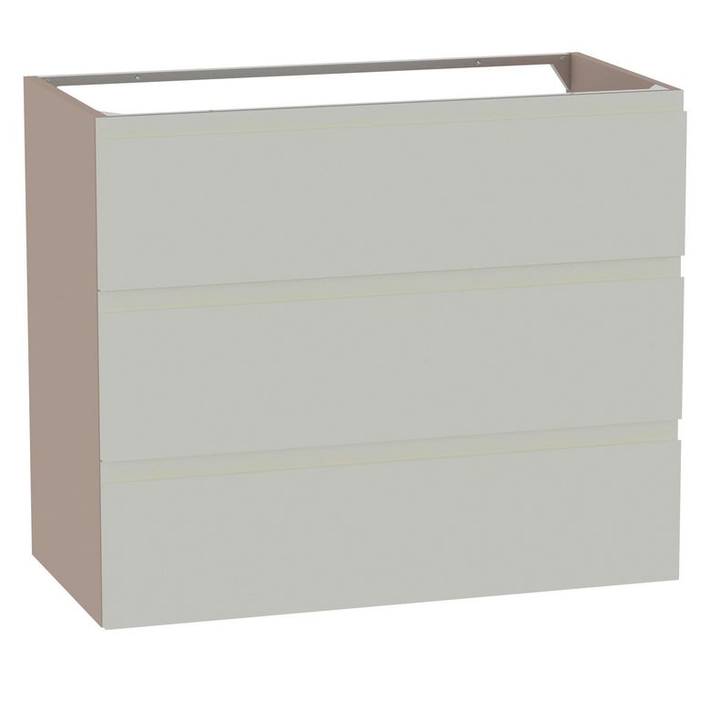 Meuble sous-vasque 90 cm avec 3 tiroirs - Prise main intégrée PHOENIX