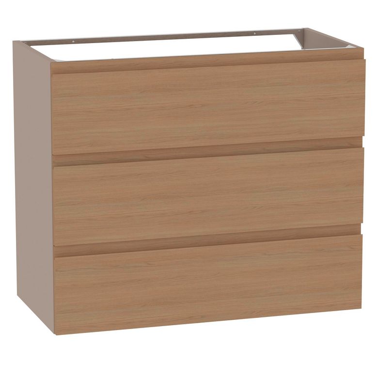 Meuble sous-vasque 90 cm avec 3 tiroirs - Prise main intégrée PHOENIX