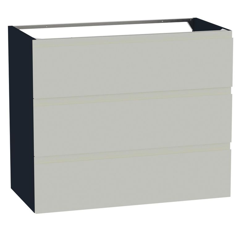 Sous-vasque PHOENIX prise de main blanc-bleu 3 tiroirs L90 H75 P46 Main Image