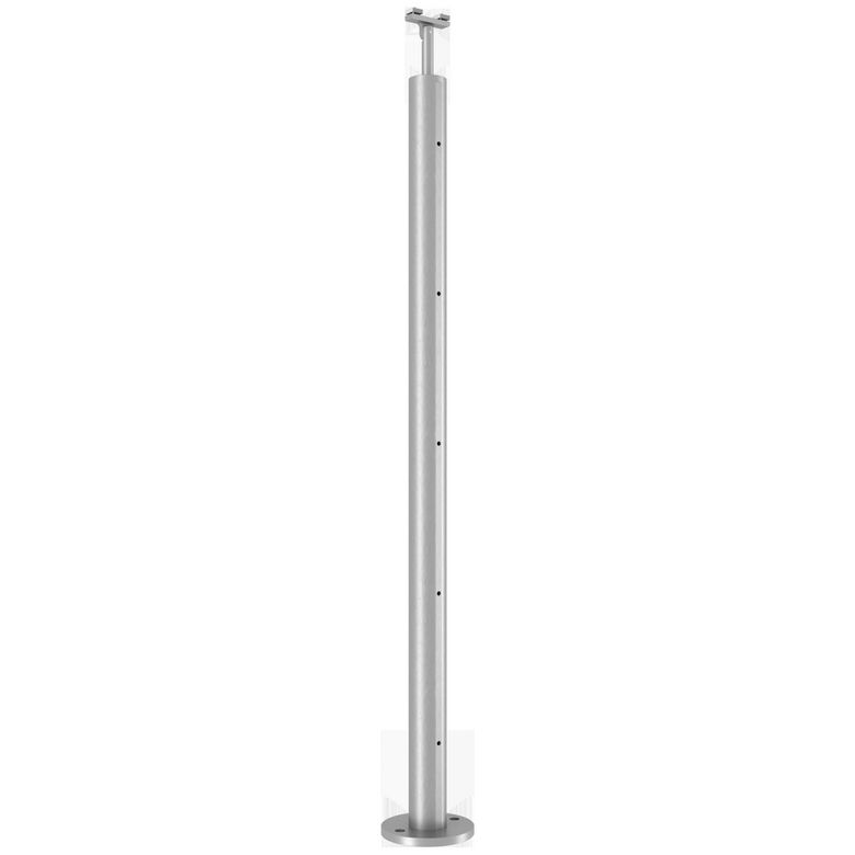Poteau fixation à plat pour balustrade LISSEO MARIN - alu anodisé brossé Main Image