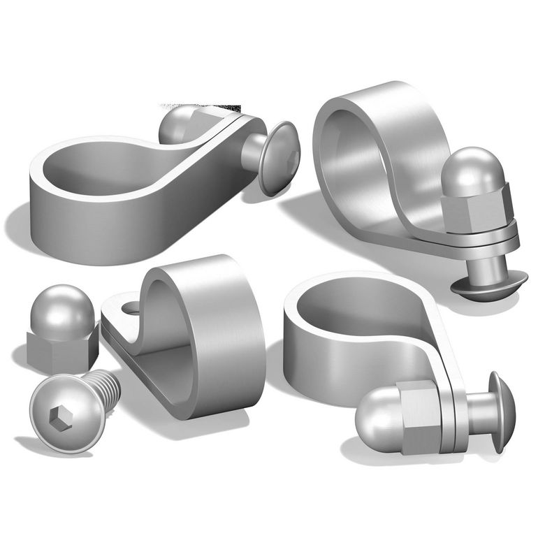 Kit de 4 fixations pour protection basse Lisseo en aluminium