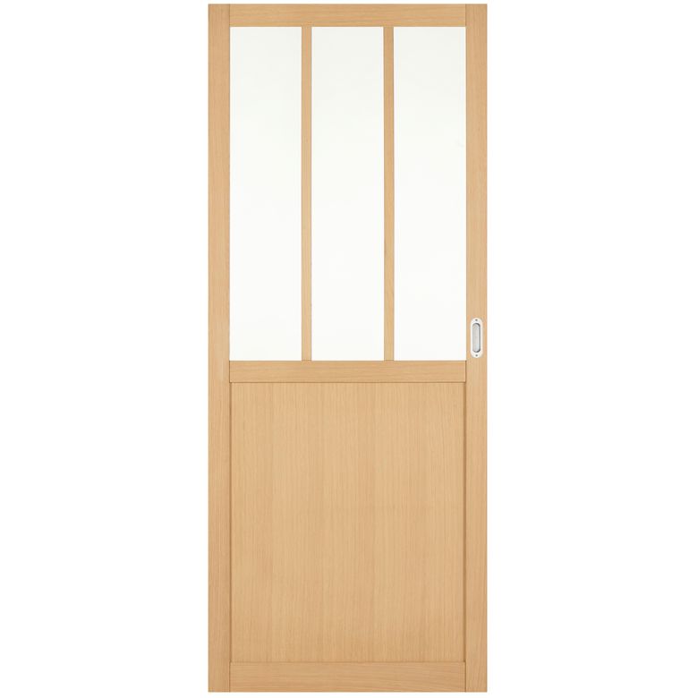 Porte coulissante CHAPITRE Verrière chêne plaqué H.204 x l.73 cm R8 CUV TD Main Image