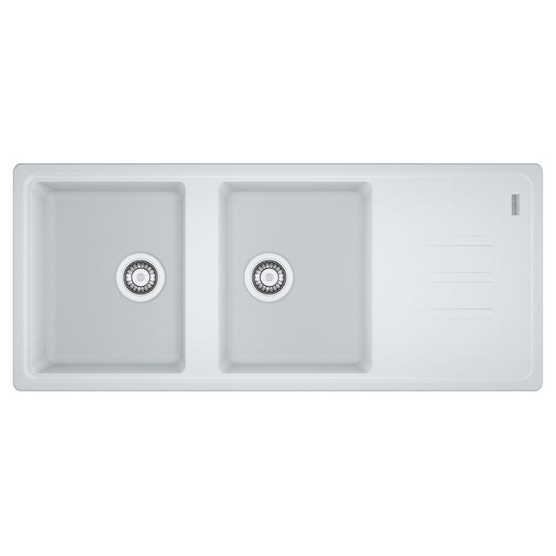 Evier MALTA synthèse blanc artic 2 bacs L.116 x l.50 cm Main Image