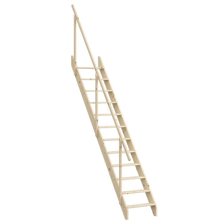 Echelle de meunier Sapin 12 marche H.271 x Rec.183 avec rampe Main Image
