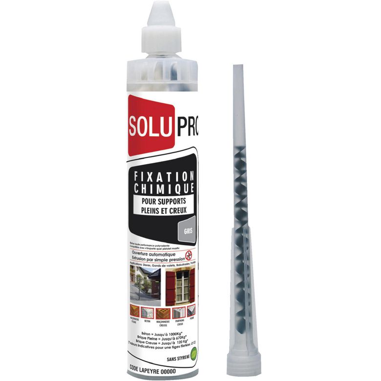 Cartouche Scellement Chimique Gris pour fixation Intérieur/Extérieur - 300ml Main Image