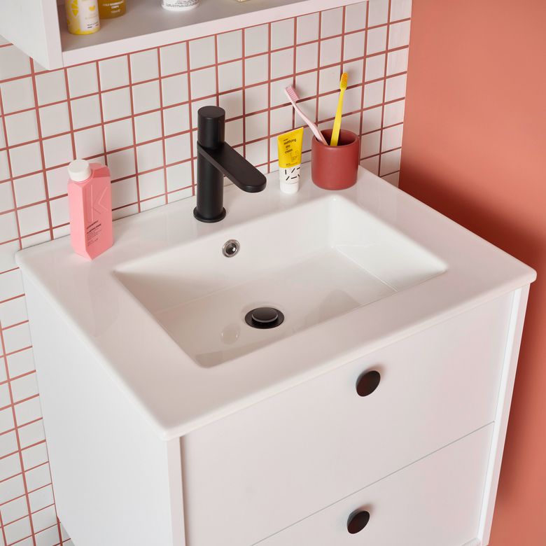Plan vasque simple L.61 cm céramique FORMEO | Lapeyre