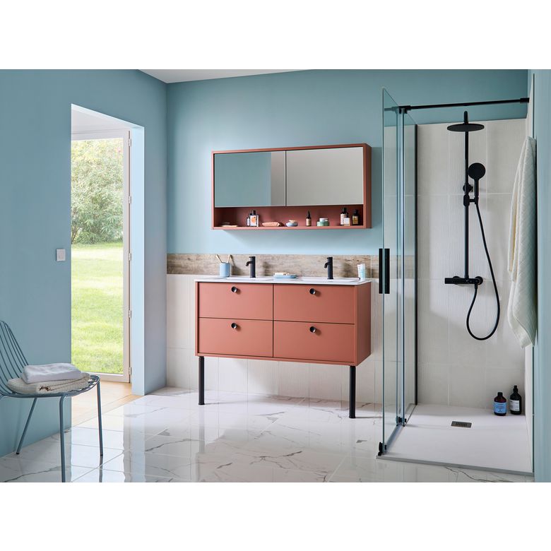 Colonne de douche thermostatique LUCIA noir - Lapeyre