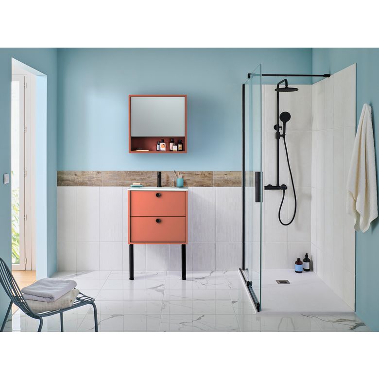 Plan vasque simple L.61 cm céramique FORMEO | Lapeyre