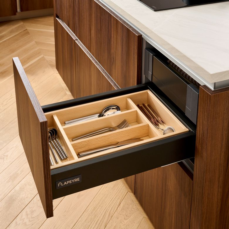 Range-couverts bois pour tiroir s/plan l.80-Lapeyre