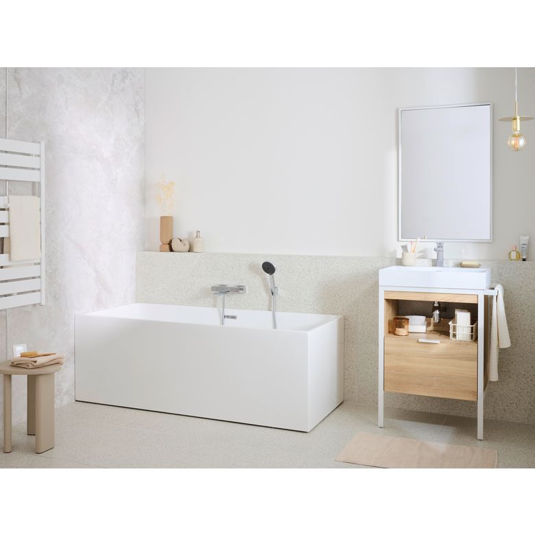 Meuble sous vasque 60 cm 1 tiroir metal 2- Lapeyre