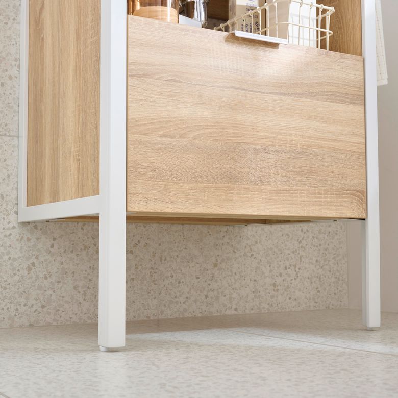 Meuble sous vasque 60 cm 1 tiroir metal 2- Lapeyre