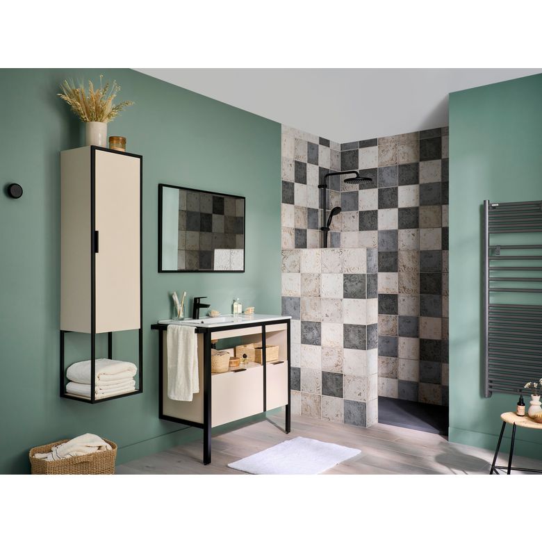 Meuble sous vasque 90 cm 2 tiroirs metal 2-Lapeyre