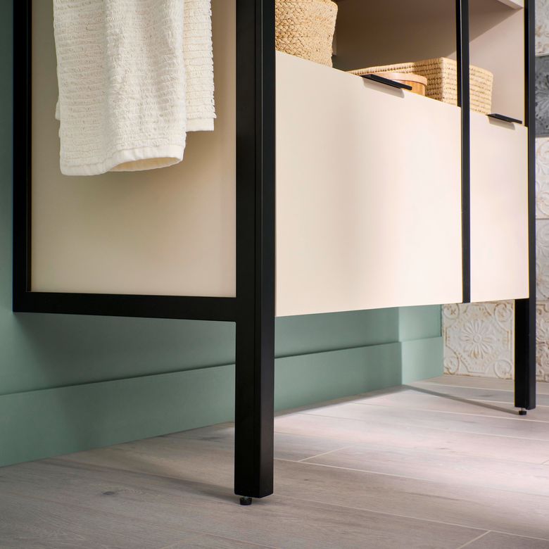 Meuble sous vasque 90 cm 2 tiroirs metal 2-Lapeyre