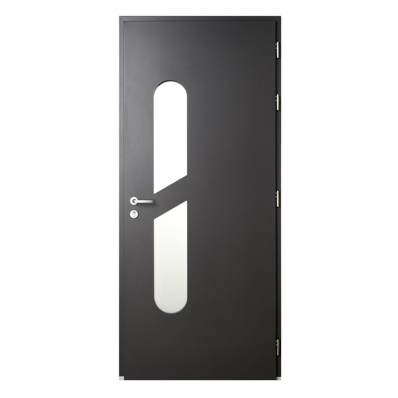 Porte d'entrée Angele Aluminium poignée Iris -Lapeyre