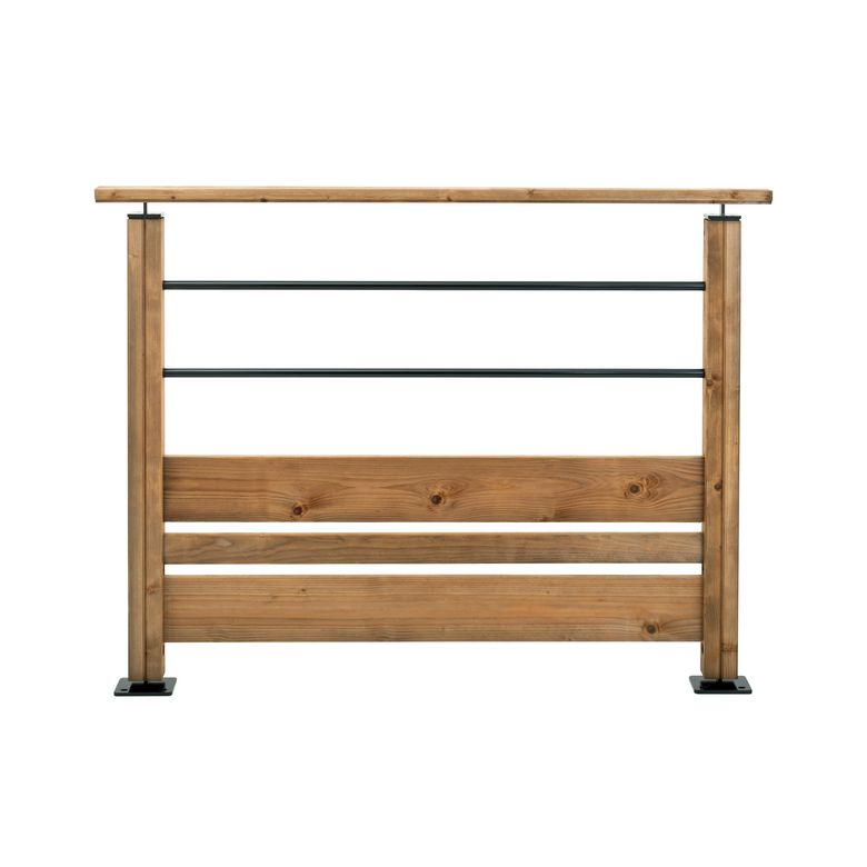 Kit tubes et lames bois pour garde corps balustrade Moka -Lapeyre