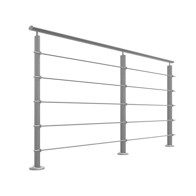 Balustrade Prestio en aluminium - Pack 2M fixation à plat -Lapeyre