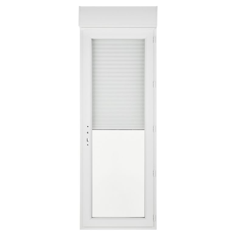 Porte-fenêtre Pria PVC 1 vantail avec clé et volet roulant intégré sans soubassement