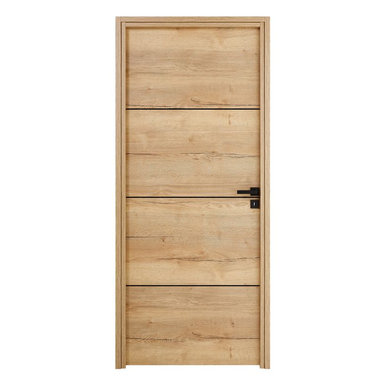 Bloc-porte ROXIE fin de chantier inserts noir | Lapeyre