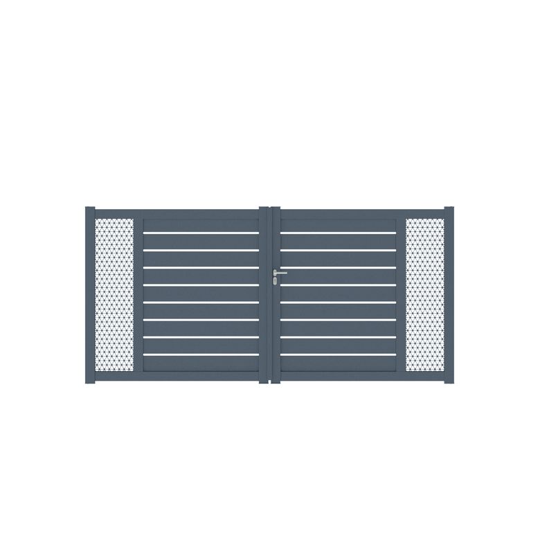 Portail battant Aluminium Catane décor moucharabeih