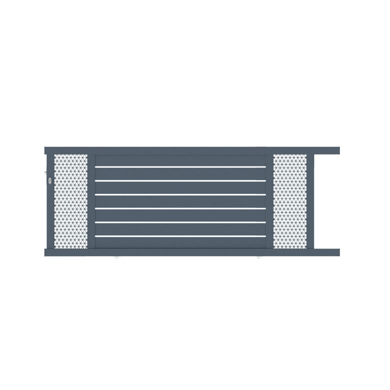 Portail coulissant Aluminium Catane décor moucharabieh