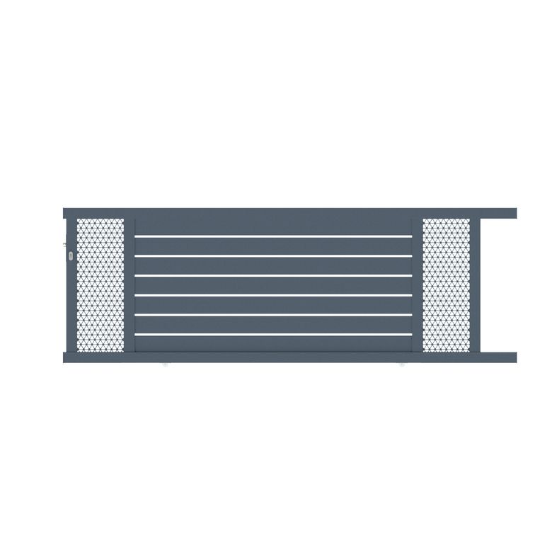 Portail coulissant Aluminium Catane décor moucharabieh