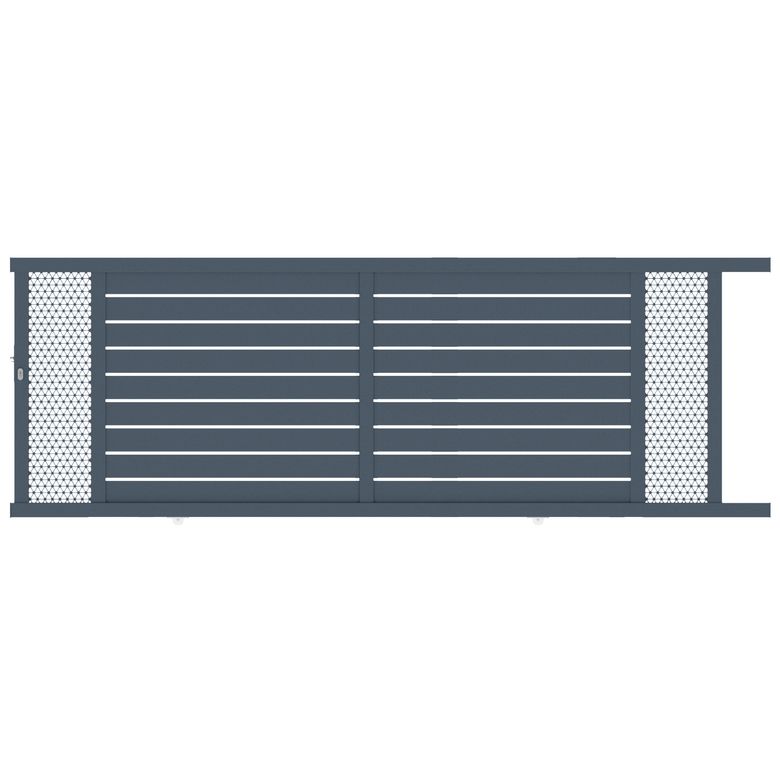 Portail coulissant Aluminium Catane décor moucharabieh