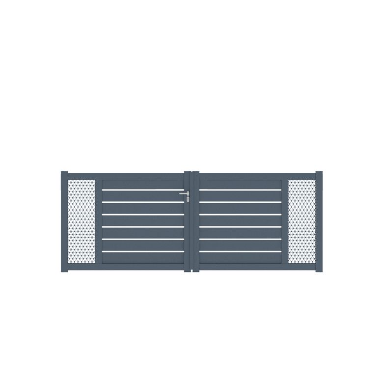 Portail battant Aluminium Catane décor moucharabeih