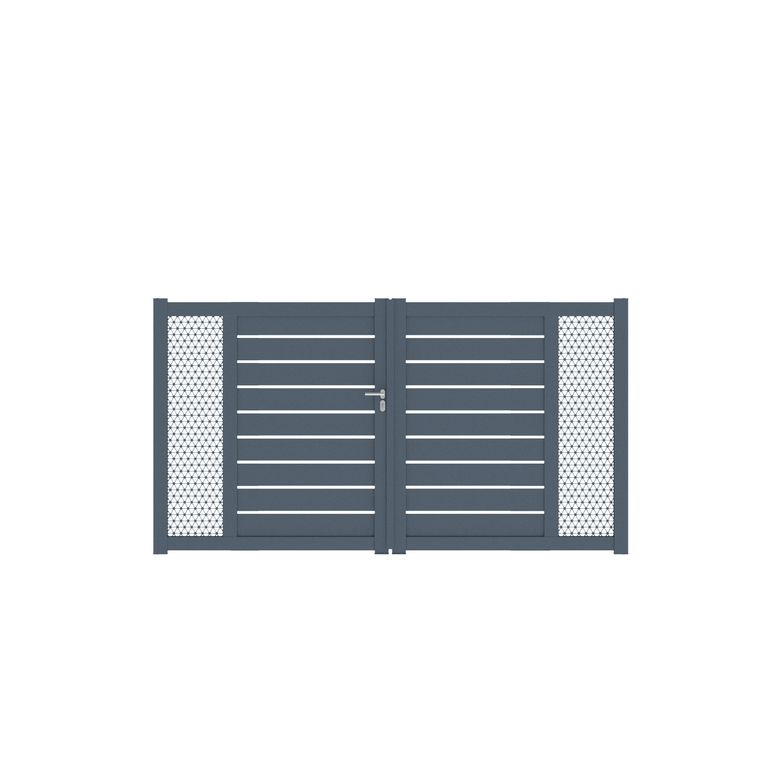 Portail battant CATANE moucharabieh alu H.168 x l.300 gris anth. RAL 7016 FS G Main Image